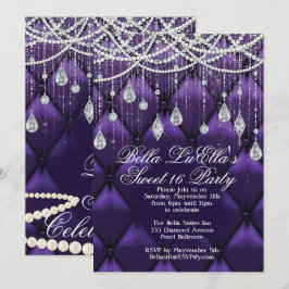 Diamant, Parels en Bling Party Uitnodigingen