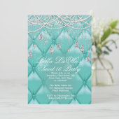 Diamant, Parels en Bling Party Uitnodigingen (Staand voorkant)