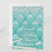 Diamant, Parels en Bling Party Uitnodigingen (Achterkant)