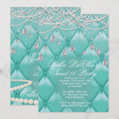 Diamant, Parels en Bling Party Uitnodigingen (Voorkant / Achterkant)