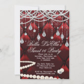 Diamant, Parels en Bling Party Uitnodigingen (Voorkant)