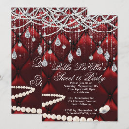 Diamant, Parels en Bling Party Uitnodigingen