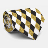 Diamant patroon achtergrond met een gouden glitter stropdas (Opgerold)