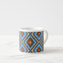 Diamant patroon Blauw Rood Geel Groen 