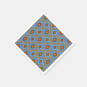 Diamant patroon Blauw Rood Geel Groen  Servet (Hoek)
