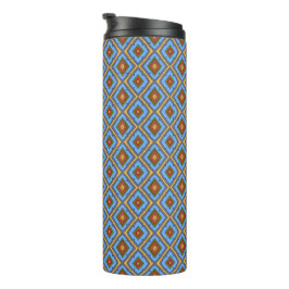 Diamant patroon Blauw Rood Geel Groen  Thermosbeker
