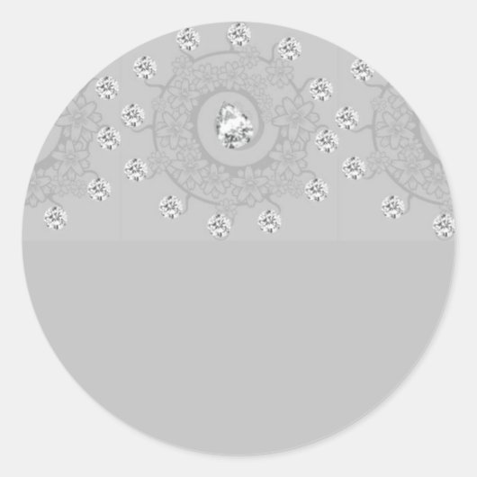 Diamant patroon bloemen ronde sticker (Voorkant)