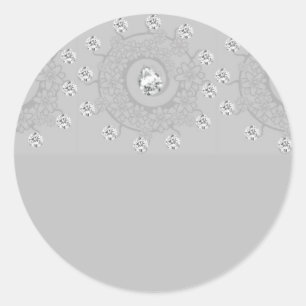 Diamant patroon bloemen ronde sticker