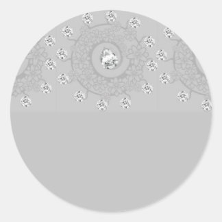 Diamant patroon bloemen ronde sticker