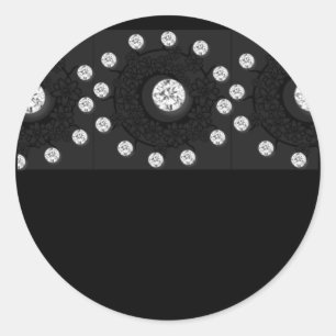 Diamant patroon bloemen ronde sticker
