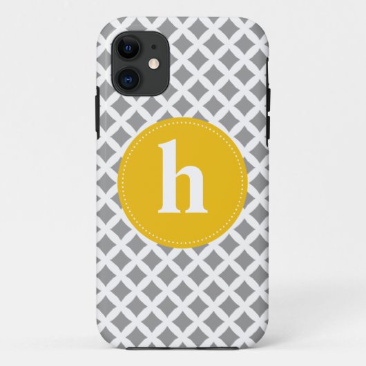 Diamant Patroon Monogram {kies je kleur} Case-Mate iPhone Case (Achterkant)