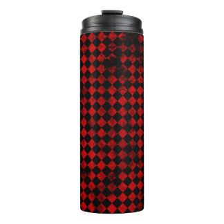 Diamant patroon rood & zwart vintage thermosbeker