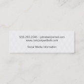 Diamant patroon witte gouden lint mini visitekaartje (Achterkant)