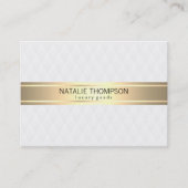 Diamant patroon witte gouden lint visitekaartje (Voorkant)