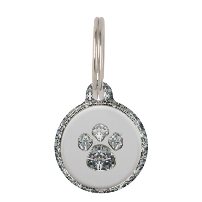 Diamant Pootafdruk Huisdierpenning (Voorkant)