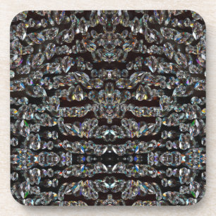 Diamant rijnsteenpatroon zilver zwart elegant bier onderzetter