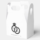 Diamant Ring Paar Monogram Bruiloft Bedankdoosjes (Geopend)