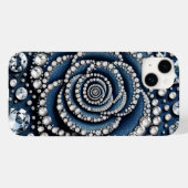 Diamant Roos & Denim Glam Bling Case-Mate iPhone Case (Achterkant (horizontaal))