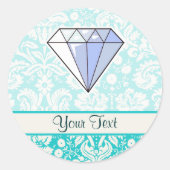 Diamant; Schattige Ronde Sticker (Voorkant)