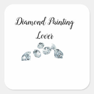 Diamant schilderij liefhebber vierkante sticker