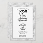 Diamant schittering 75ste trouwdag kaart (Voorkant / Achterkant)