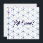 Diamant Sneeuwvlok Patroon Briefkaart<br><div class="desc">Blauwe sneeuwvlokken in een diamantpatroon op een witte achtergrond. De sneeuwvlokken begonnen als een foto die in 1909 werd genomen van individuele sneeuwvlok kristallen. Het subtiele patroon is geweldig voor elke wintervakantie.</div>