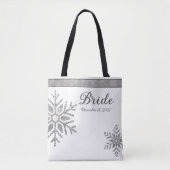 Diamant Sneeuwvlok Winter Bruiloft Bruid Tote Bag (Voorkant)