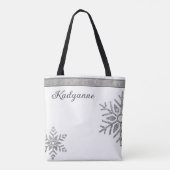 Diamant Sneeuwvlok Winter Bruiloft Bruid Tote Bag (Achterkant)
