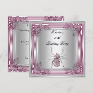 Diamant Spin Elite Elegant Verjaardagsfeest Roze Kaart