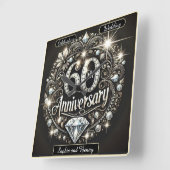 Diamant Splendor: 60th Anniversary Design Vierkante Klok (Hoek)
