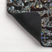 Diamant sprankelend patroon elegant zilver zwart muismat (Hoek)