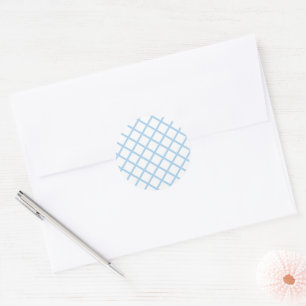 Diamant Traliewerk Babyblauw - Wit Ronde Sticker