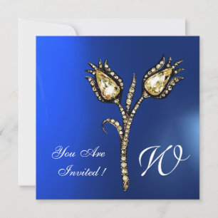 DIAMANT TULPEN MONOGRAM , Blauwe Saffier Kaart