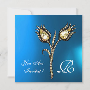 DIAMANT TULPEN MONOGRAM , Blauwe Saffier Kaart