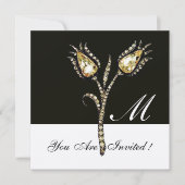 DIAMANT TULPEN MONOGRAM, Goud Metaalglans Kaart (Voorkant)