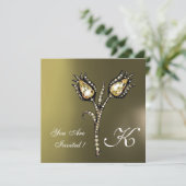 DIAMANT TULPEN MONOGRAM, Grijs Agaat Kaart (Staand voorkant)