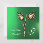 DIAMANT TULPEN MONOGRAM ,Groene Jade Kaart (Voorkant)