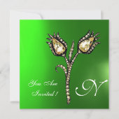 DIAMANT TULPEN MONOGRAM ,Groene Smaragd Kaart (Voorkant)