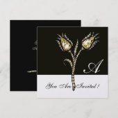 DIAMANT TULPEN MONOGRAM ,Ice Metallic Kaart (Voorkant / Achterkant)