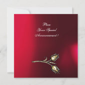DIAMANT TULPEN MONOGRAM ,Rood Bourgondi Wit Kaart (Achterkant)