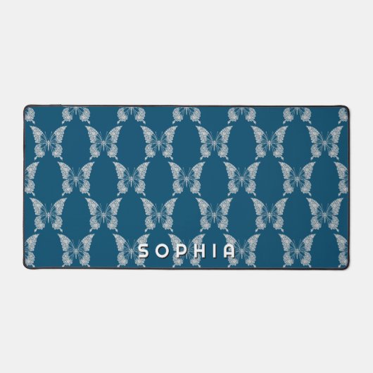 Diamant vlinder patroon, vetgedrukte naam op Ocean Bureaumat (Voorkant)