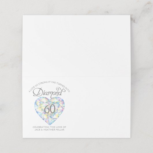 Diamant waterverf 60e bruiloft evenement plaats ka plaatskaartje (Buitenkant ongevouwen)