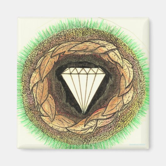 Diamant wordt onder grote druk gevormd magneet (Voorkant)