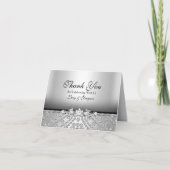 Diamant Zilver & Zwart Dank u kaart (Voorkant)