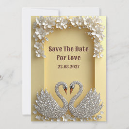Diamant Zwaan Koppel Warm Glam Thema Save The Date