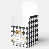 Diamant Zwart en Wit Gouden Kroon Bedankdoosjes (Geopend)