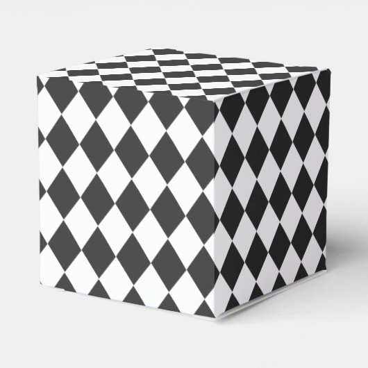 Diamant Zwart en Wit Gouden Kroon Bedankdoosjes (Achterkant)