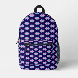 Diamantblauw Bedrukte Rugzak