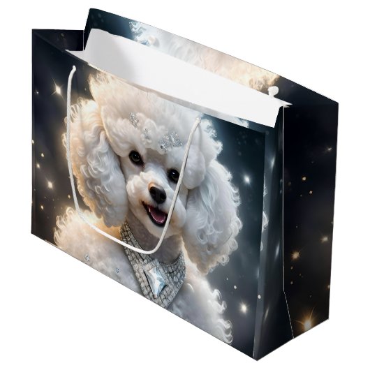 "Diamantdiva: De Glamoureuze Poodle in Glans" Groot Cadeauzakje (Voorkant Gekanteld)