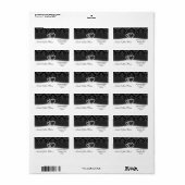 diamante damask charkoolbruiloft etiket (Full Sheet)